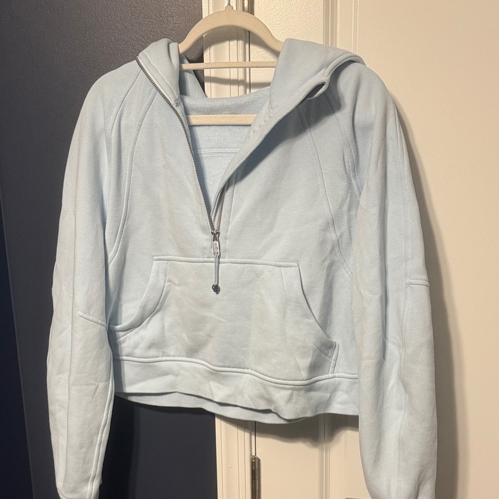 lululemon athletica Pale Blue Half-Zip Scuba Hoodie